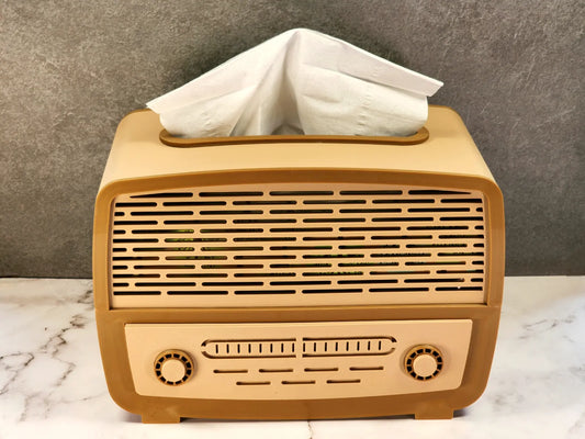 Vintage Radio Tissue Dispenser with Small Storage Compartment