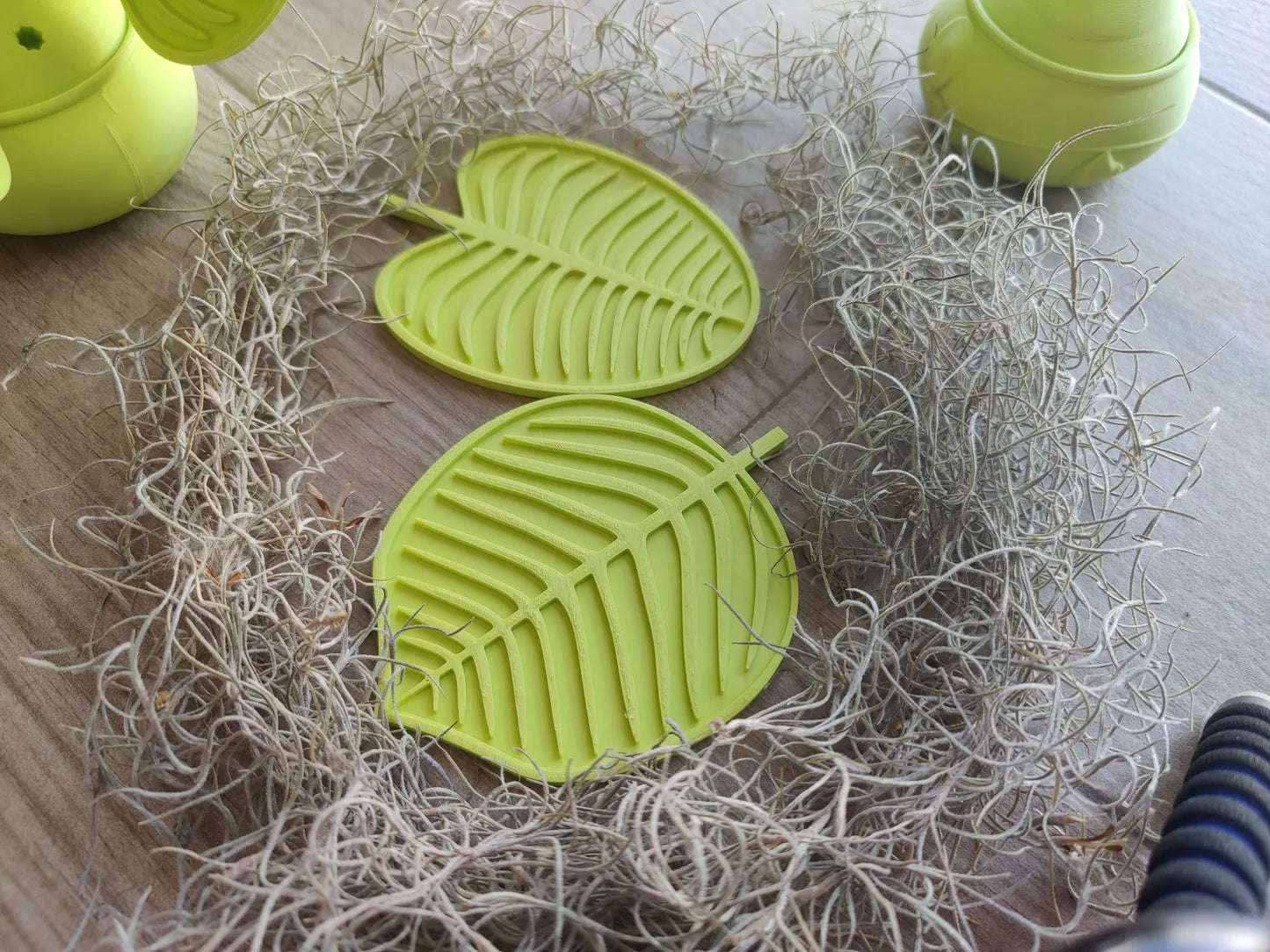 Leaf Drink Coasters with Decorative Plant Holder